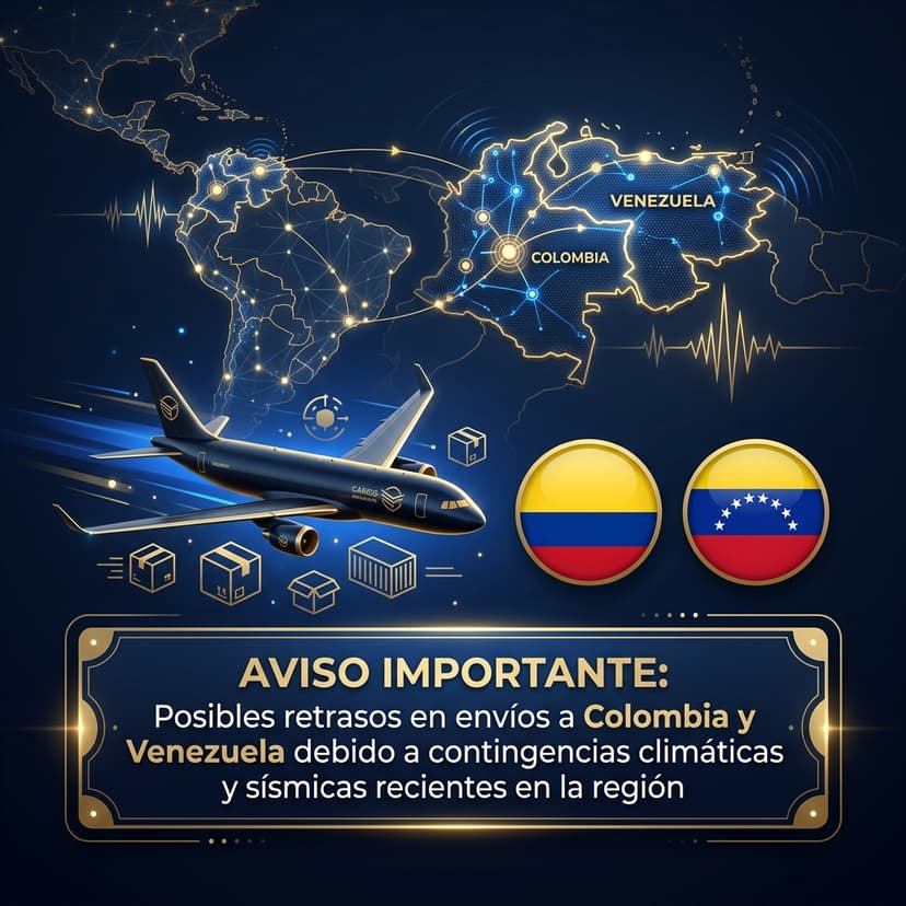 Aviso de envíos a Colombia y Venezuela por terremoto y contingencias sísmicas